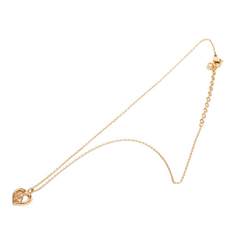 Dior CD Logo Heart Pendant Gold Plated — view 3