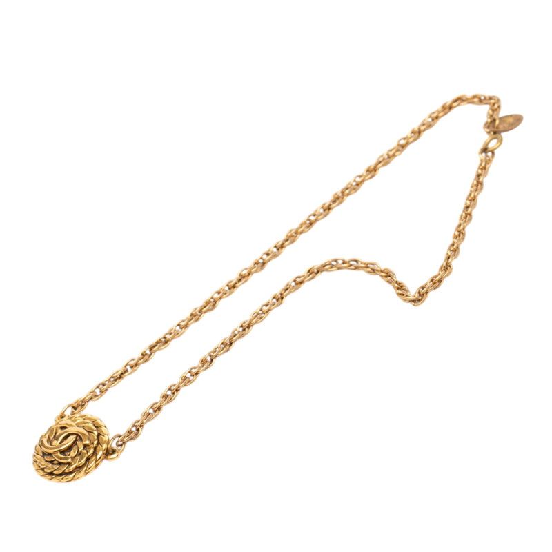 Chanel CC Logo Chain Necklace Gold Plated — view 3