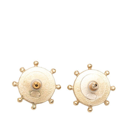 Chanel CC Logo Earrings Gold Plated Rhinestone — view 2