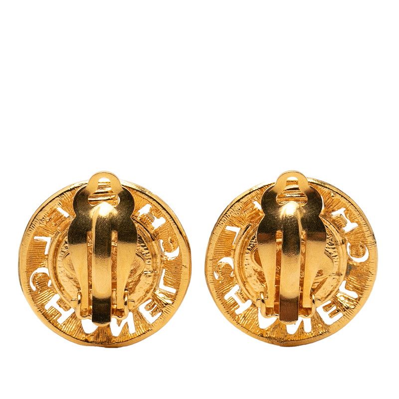 Chanel Logo Earrings Gold Plated Faux Pearl — view 2