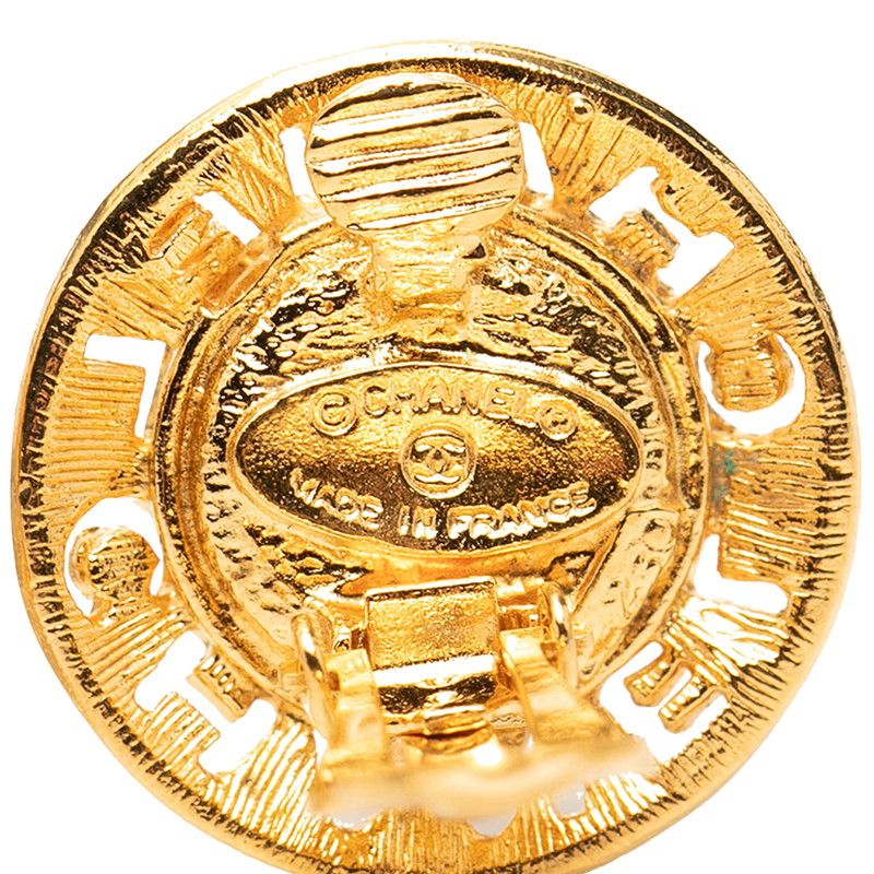 Chanel Logo Earrings Gold Plated Faux Pearl — view 3