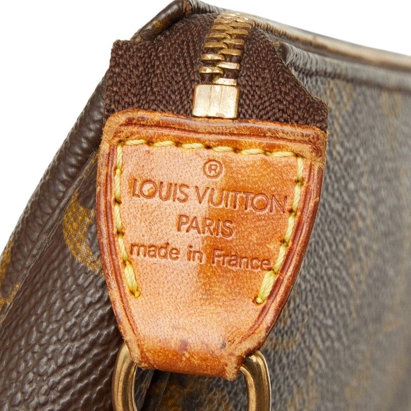 Louis Vuitton Monogram Pochette Pouch Shoulder Bag Brown Leather — view 9