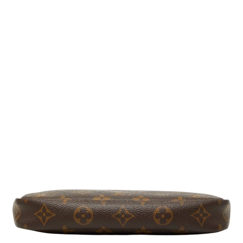 Louis Vuitton Monogram Pochette Pouch Shoulder Bag Brown Leather — view 3