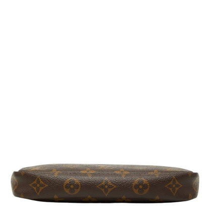 Louis Vuitton Monogram Pochette Pouch Shoulder Bag Brown Leather — view 3