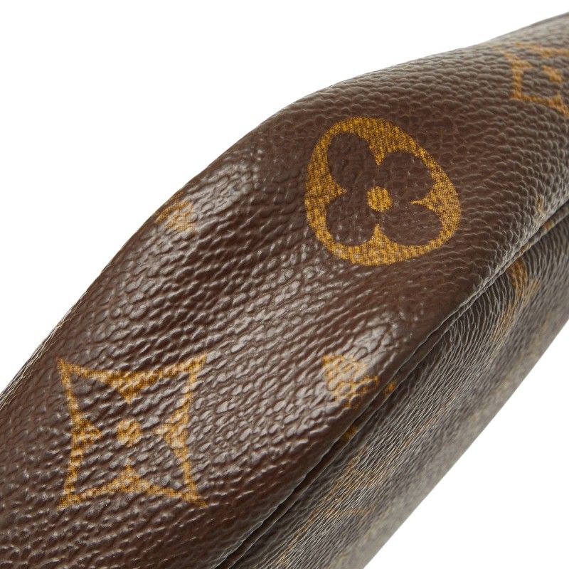Louis Vuitton Monogram Pochette Pouch Shoulder Bag Brown Leather — view 4