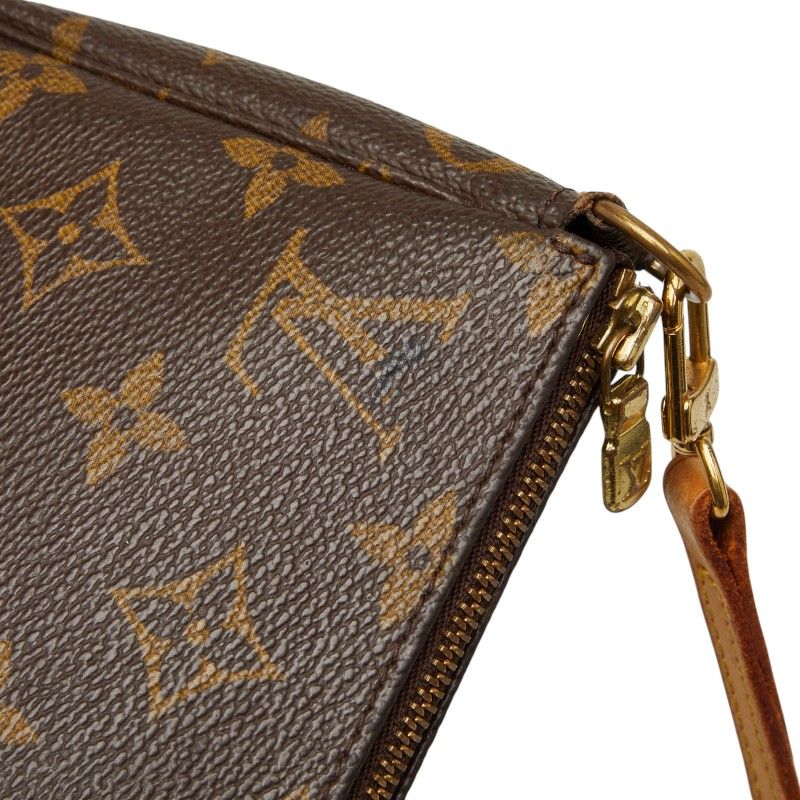 Louis Vuitton Monogram Pochette Pouch Shoulder Bag Brown Leather — view 6