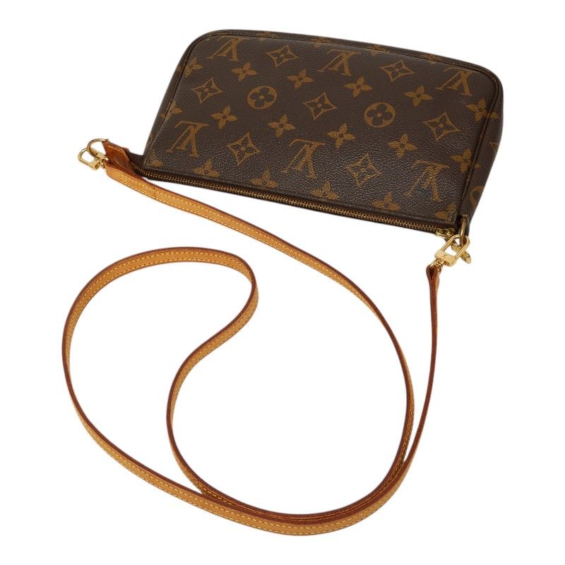 Louis Vuitton Monogram Pochette Pouch Shoulder Bag Brown Leather — view 7