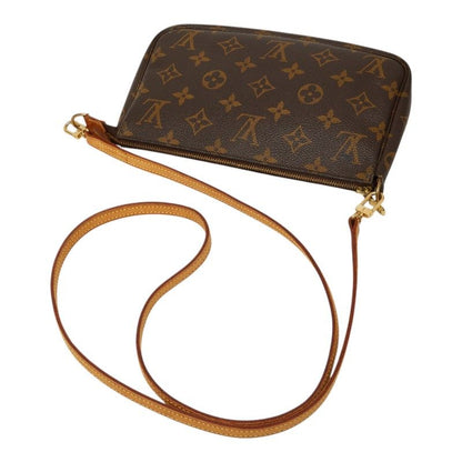 Louis Vuitton Monogram Pochette Pouch Shoulder Bag Brown Leather — view 7