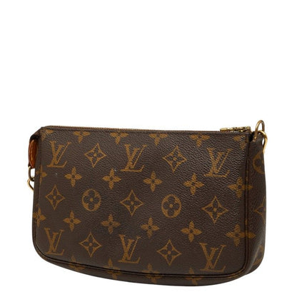 Louis Vuitton Monogram Pochette Pouch Shoulder Bag Brown Leather — view 2