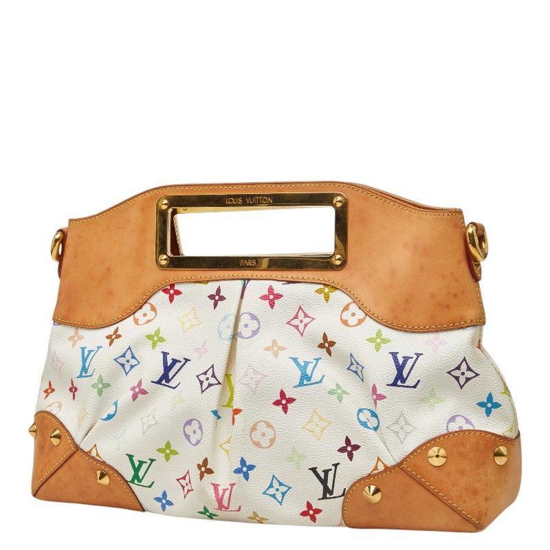 Louis Vuitton Monogram Multicolor Judy MM Chain Shoulder Bag 2-Way Blanc White — view 2
