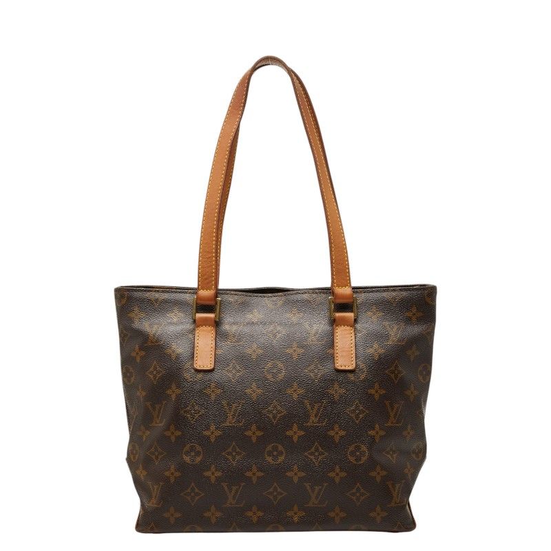 Louis Vuitton Monogram Cabas Piano Tote Shoulder Bag Brown Leather