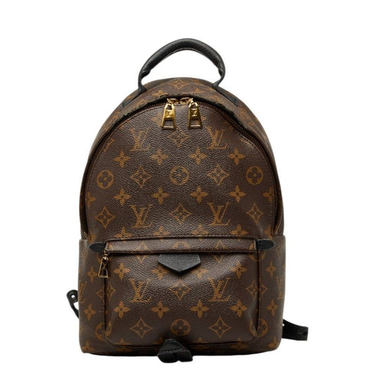 Louis Vuitton Monogram Palm Springs PM Backpack Brown Black Leather