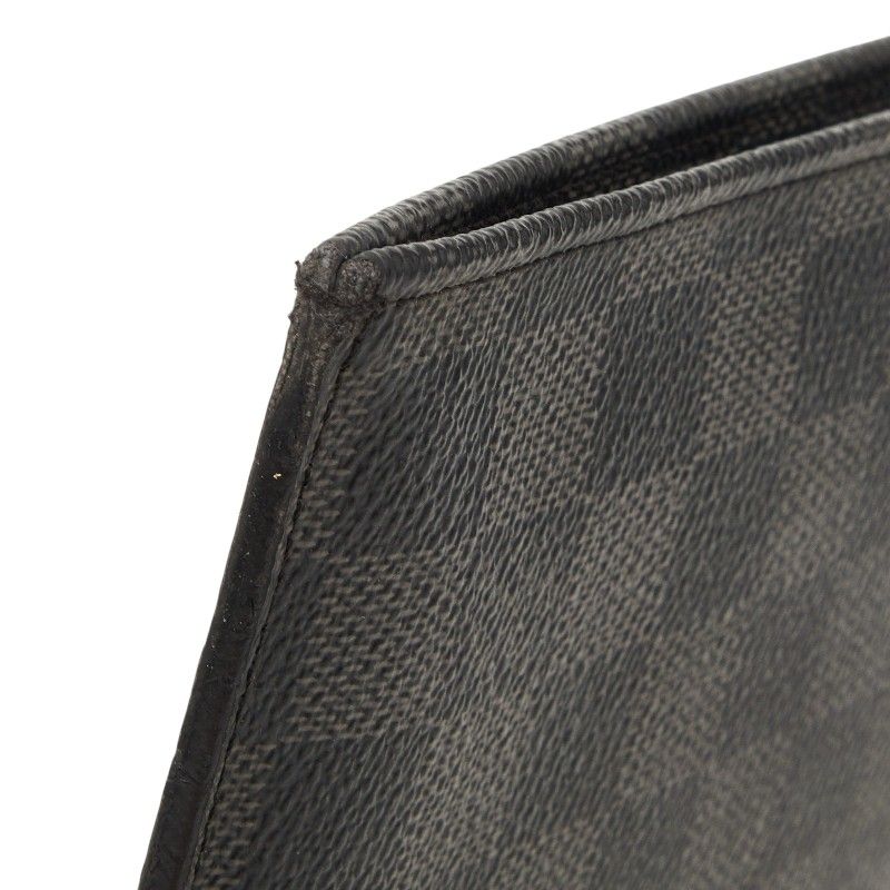 Louis Vuitton Damier Graphite Pochette Jour PM Clutch Black Gray — view 5