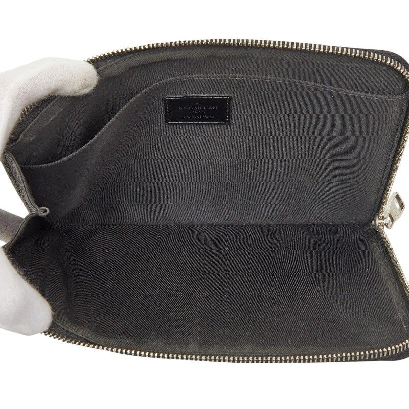 Louis Vuitton Damier Graphite Pochette Jour PM Clutch Black Gray — view 7