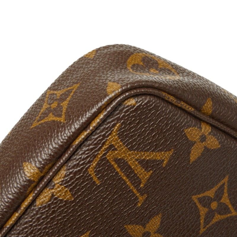 Louis Vuitton Monogram Pochette 2-Way Shoulder Bag Brown Leather — view 4