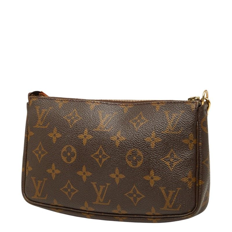 Louis Vuitton Monogram Pochette 2-Way Shoulder Bag Brown Leather — view 2