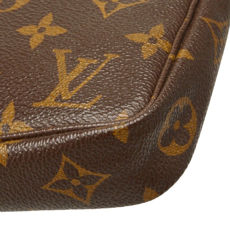 Louis Vuitton Monogram Pochette 2-Way Shoulder Bag Brown Leather — view 5