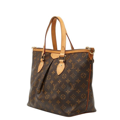 Louis Vuitton Monogram Palermo PM 2-Way Shoulder Bag Brown Leather — view 2
