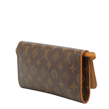 Louis Vuitton Monogram Pochette Twin GM Crossbody Shoulder Bag Brown Leather — view 2