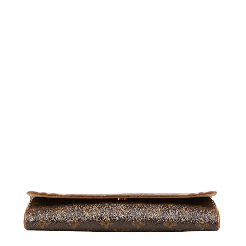 Louis Vuitton Monogram Pochette Twin GM Crossbody Shoulder Bag Brown Leather — view 3