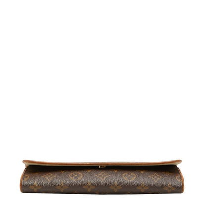 Louis Vuitton Monogram Pochette Twin GM Crossbody Shoulder Bag Brown Leather — view 3