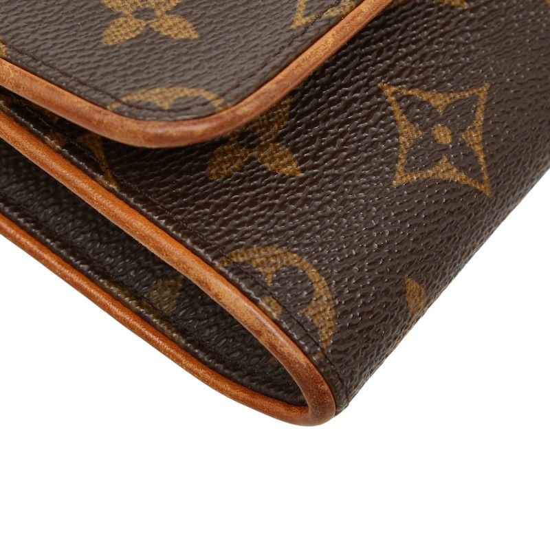 Louis Vuitton Monogram Pochette Twin GM Crossbody Shoulder Bag Brown Leather — view 5