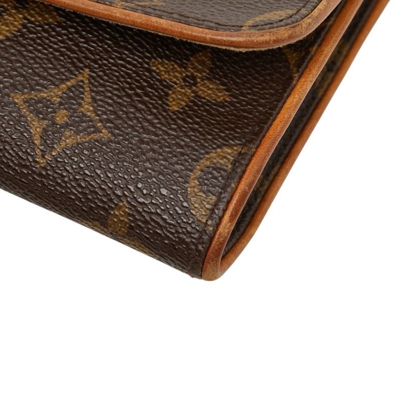 Louis Vuitton Monogram Pochette Twin GM Crossbody Shoulder Bag Brown Leather — view 4