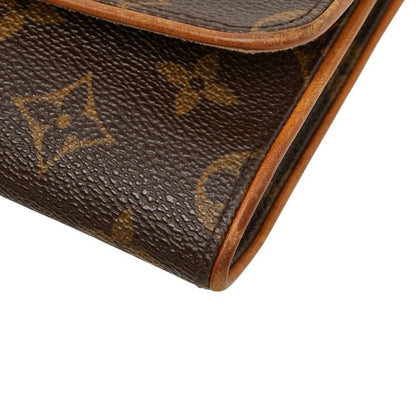 Louis Vuitton Monogram Pochette Twin GM Crossbody Shoulder Bag Brown Leather — view 4