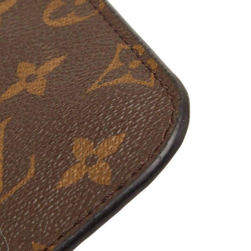 Louis Vuitton Monogram Neverfull Pouch Mini Clutch Brown Leather — view 4