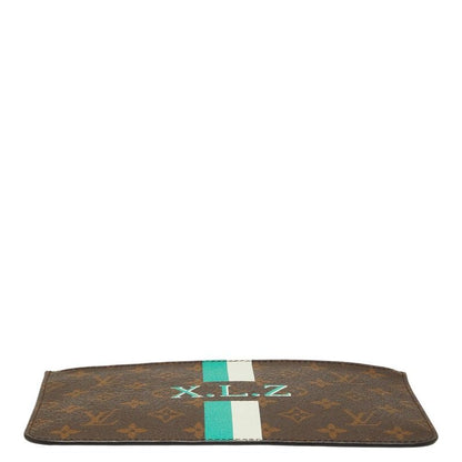 Louis Vuitton Monogram Neverfull Pouch Mini Clutch Brown Leather — view 3