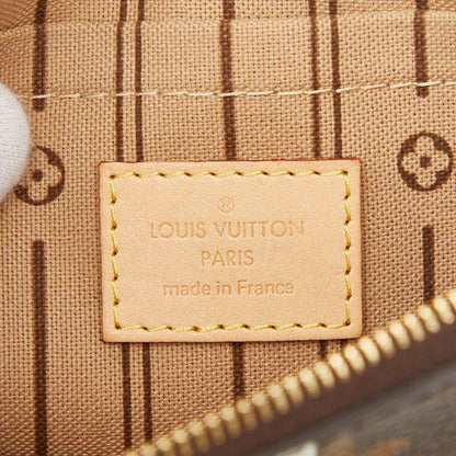 Louis Vuitton Monogram Neverfull Pouch Mini Clutch Brown Leather — view 8