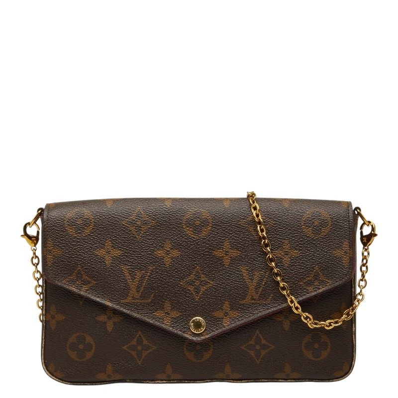 Louis Vuitton Monogram Pochette Felicie Chee Ton Shoulder Bag Wallet Brown