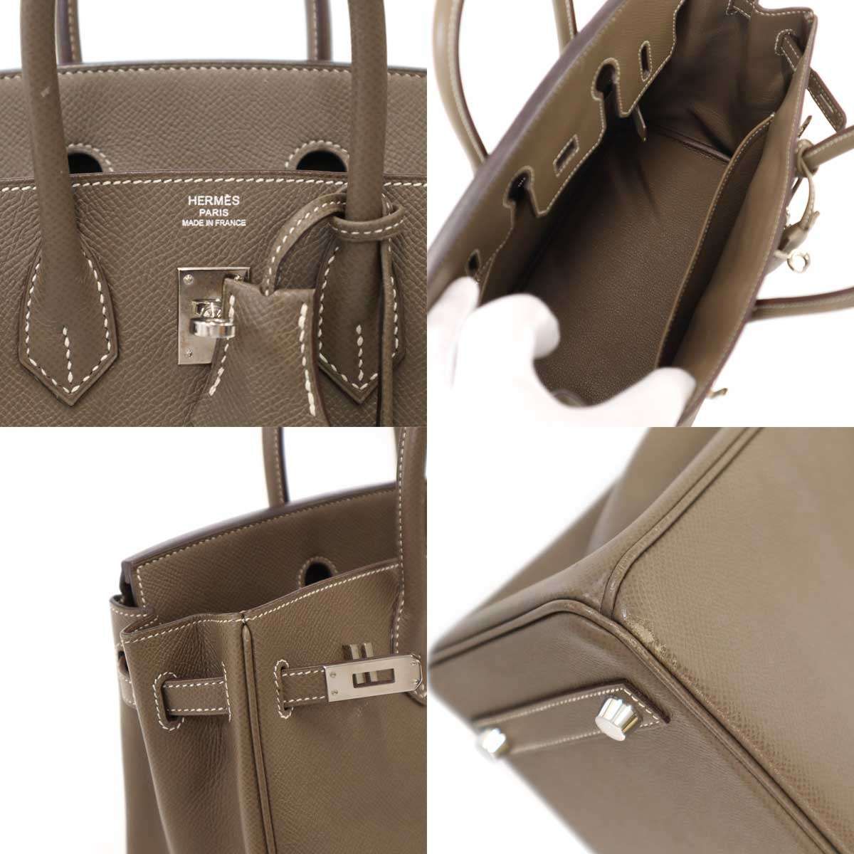 Hermes Birkin Bag 25 Etoupe Epsom Handbag Beige — view 5