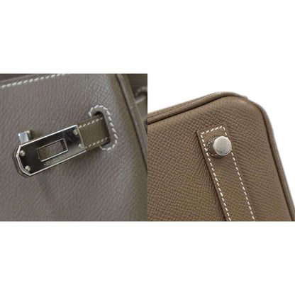 Hermes Birkin Bag 25 Etoupe Epsom Handbag Beige — view 9