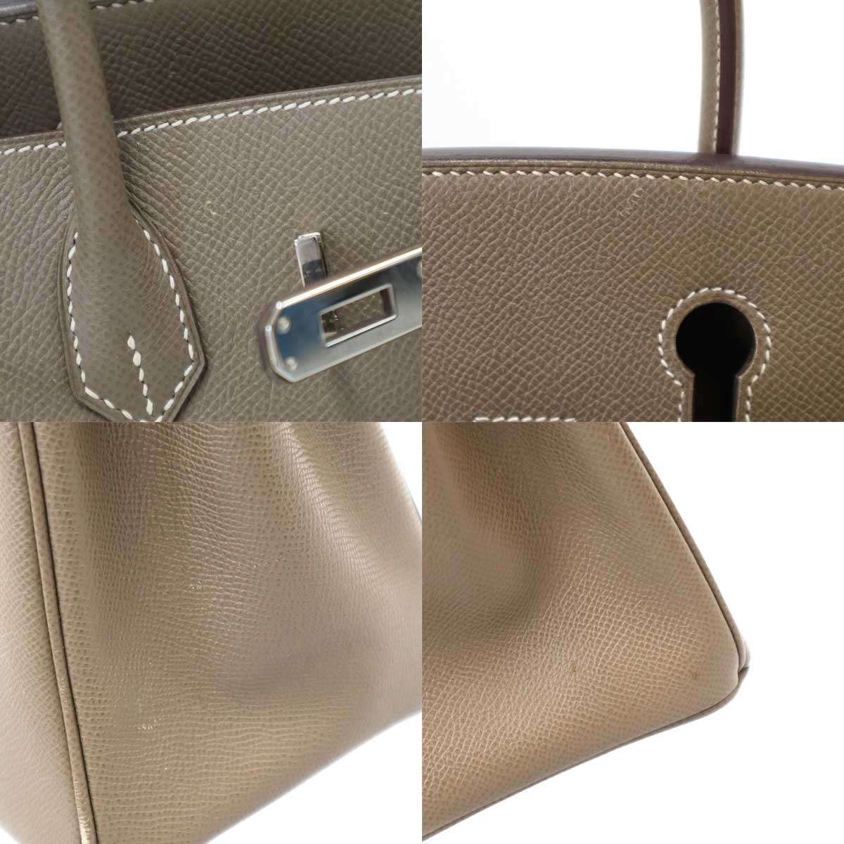 Hermes Birkin Bag 25 Etoupe Epsom Handbag Beige — view 7