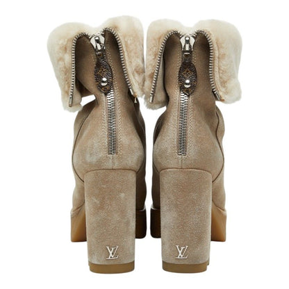 Louis Vuitton LV Bob Line Shearling Ankle Boots 37.5 Beige — view 3