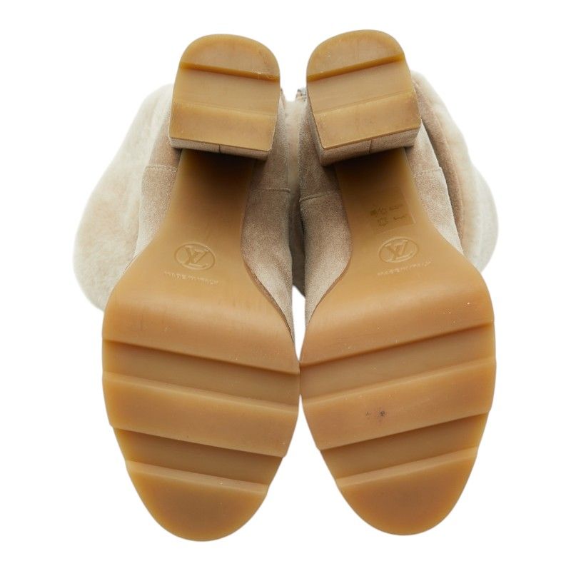 Louis Vuitton LV Bob Line Shearling Ankle Boots 37.5 Beige — view 5
