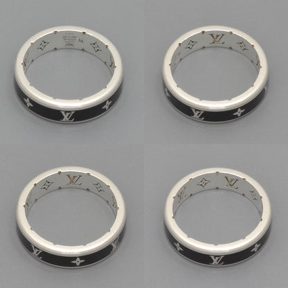 Louis Vuitton Ring LV Spike M Sterling Silver Black Enamel Monogram Signature — view 3