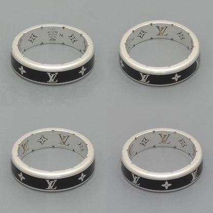 Louis Vuitton Ring LV Spike M Sterling Silver Black Enamel Monogram Signature — view 2