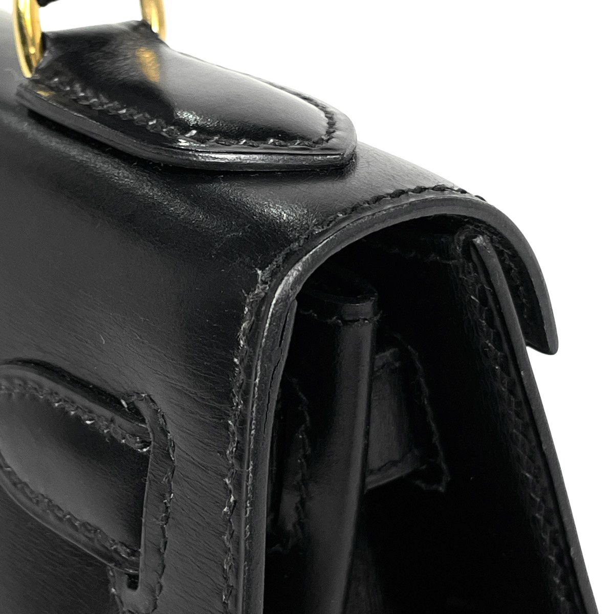 Hermes Kelly 28 Sellier Handbag Box Calf Black — view 9