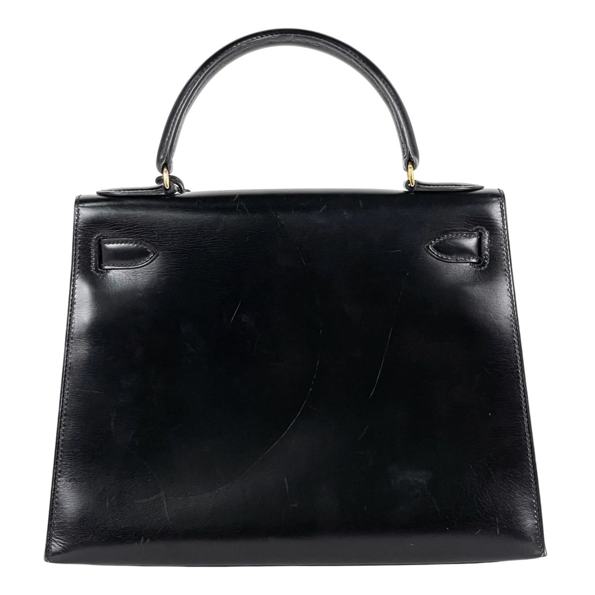 Hermes Kelly 28 Sellier Handbag Box Calf Black — view 3