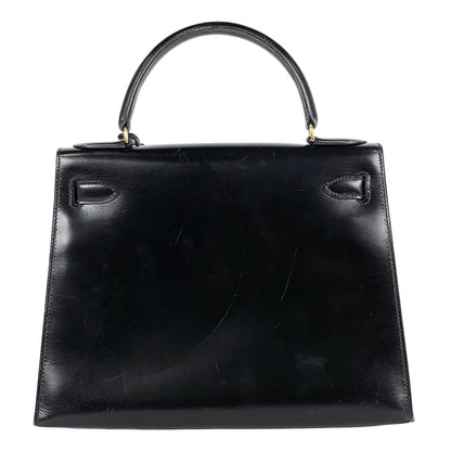 Hermes Kelly 28 Sellier Handbag Box Calf Black — view 3