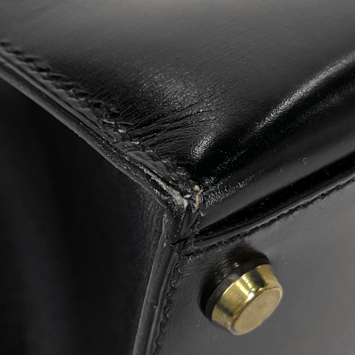 Hermes Kelly 28 Sellier Handbag Box Calf Black — view 6