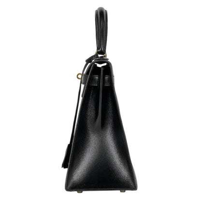 Hermes Kelly 28 Sellier Handbag Box Calf Black — view 2