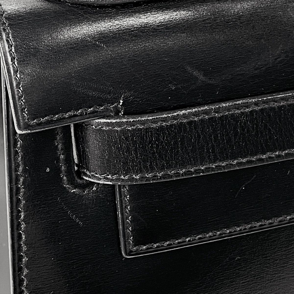 Hermes Kelly 28 Sellier Handbag Box Calf Black — view 8