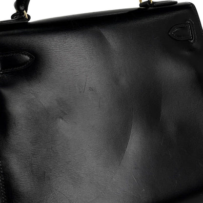 Hermes Kelly 28 Sellier Handbag Box Calf Black — view 7