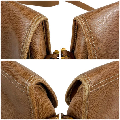 Loewe Anagram Logo Shoulder Bag Pochette Brown Leather Vintage — view 6