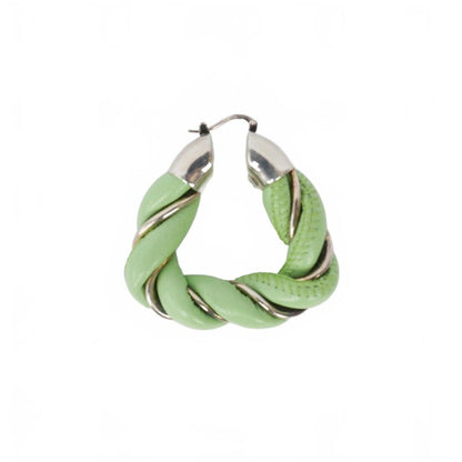 Bottega Veneta Twist Leather Earrings Triangle Single Light Green — view 2