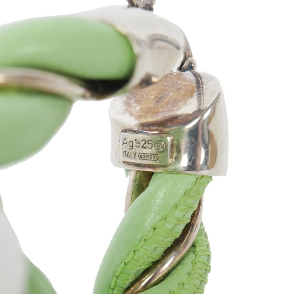 Bottega Veneta Twist Leather Earrings Triangle Single Light Green — view 5