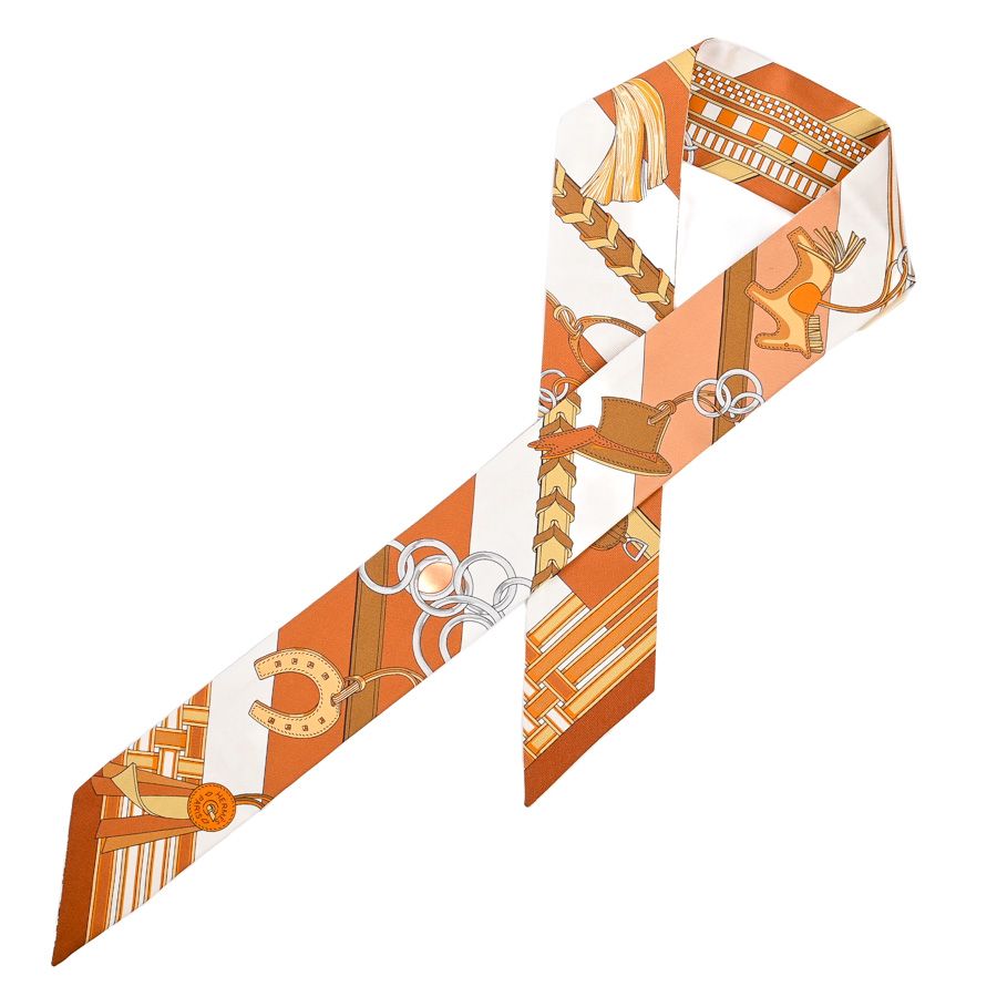 Hermes Scarf Twilly Scarves Brown